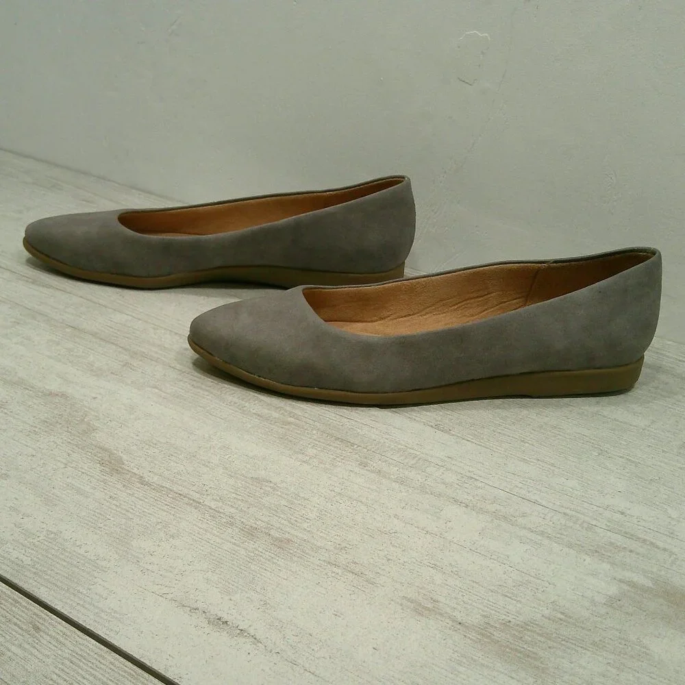 LifeStride Women's Amelia Loafer Flats Faux Suede Pewter Size 7.5 M